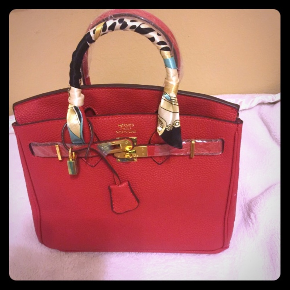 NWOT Red Birkin 30 Bag
