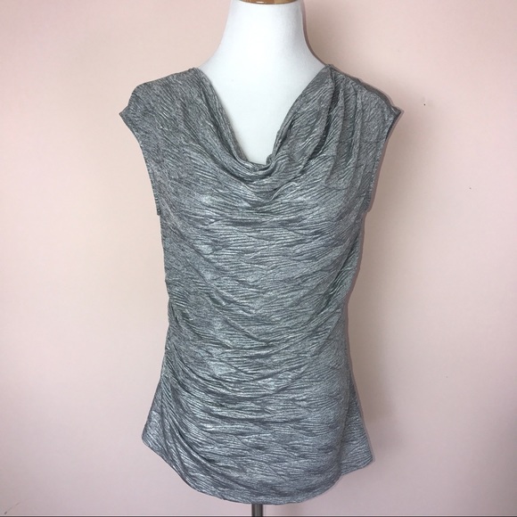 Calvin Klein Tops - Calvin Klein Silver Sleeveless Stretch Top Medium