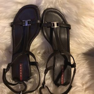 Prada brown sandal size 38