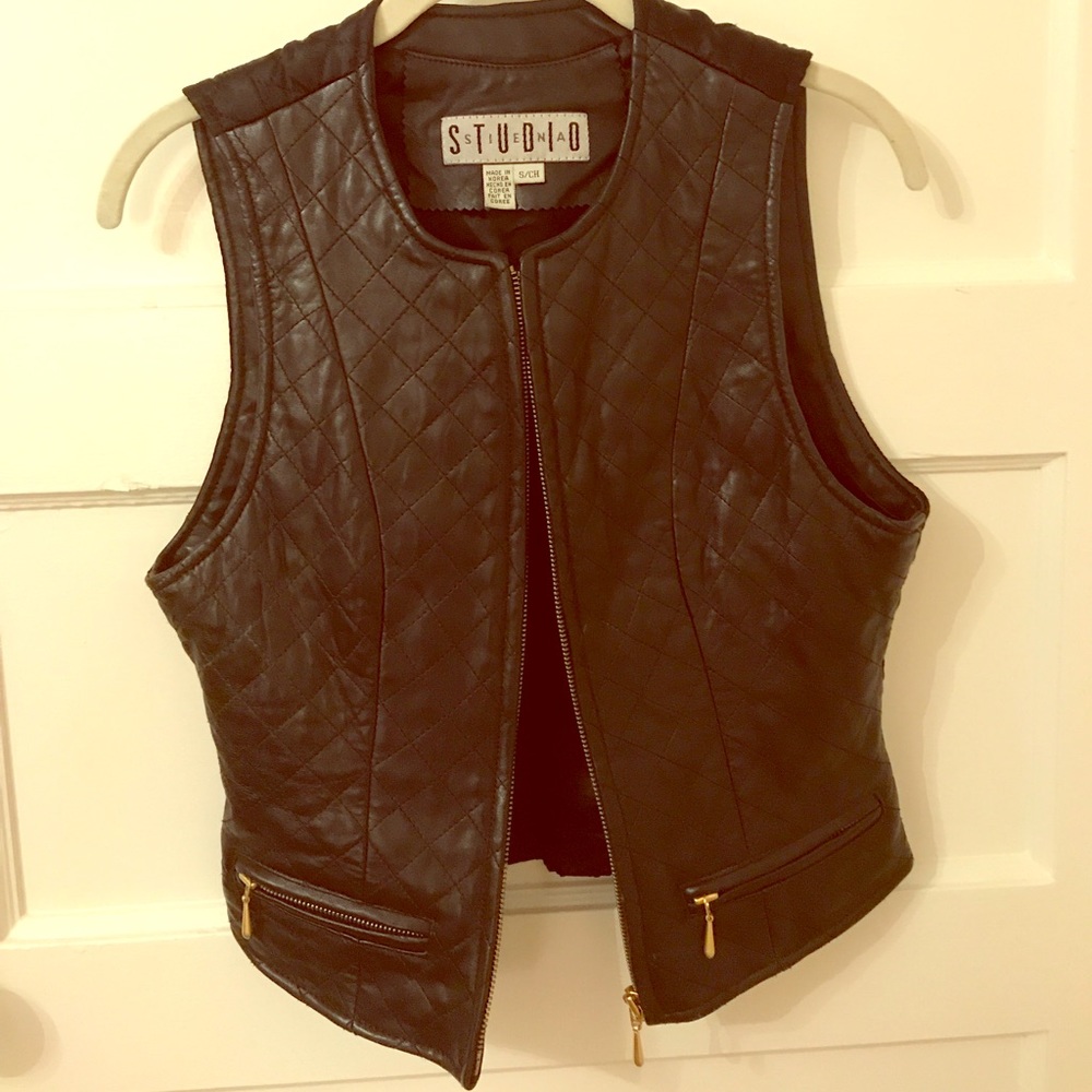 Real leather vest
