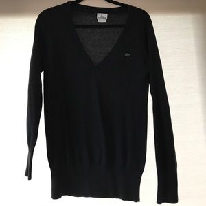 Black Lacoste V-Neck Sweater