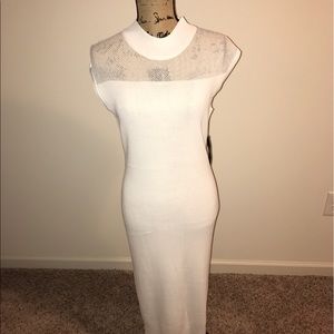 White Mock Neck Dress