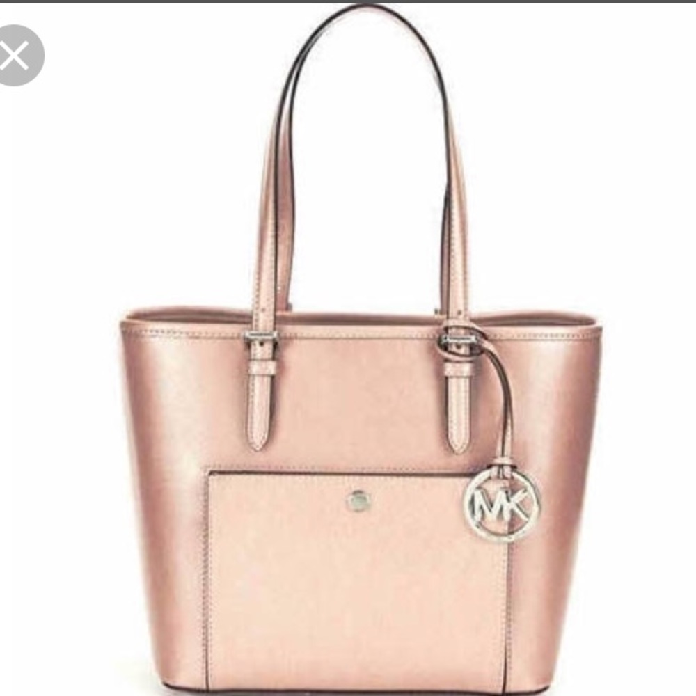 Michael Kors JetSet Saffiano Medium Tote Rose Gold