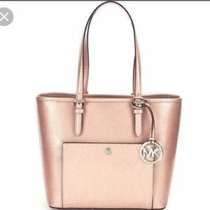 Michael Kors JetSet Saffiano Medium Tote Rose Gold