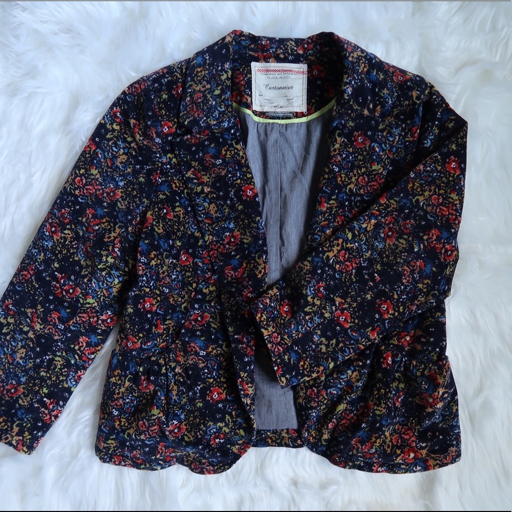 Anthropologie Cartonnier Dusk Garden Cord Blazer