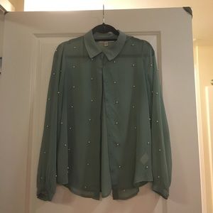Silk button down