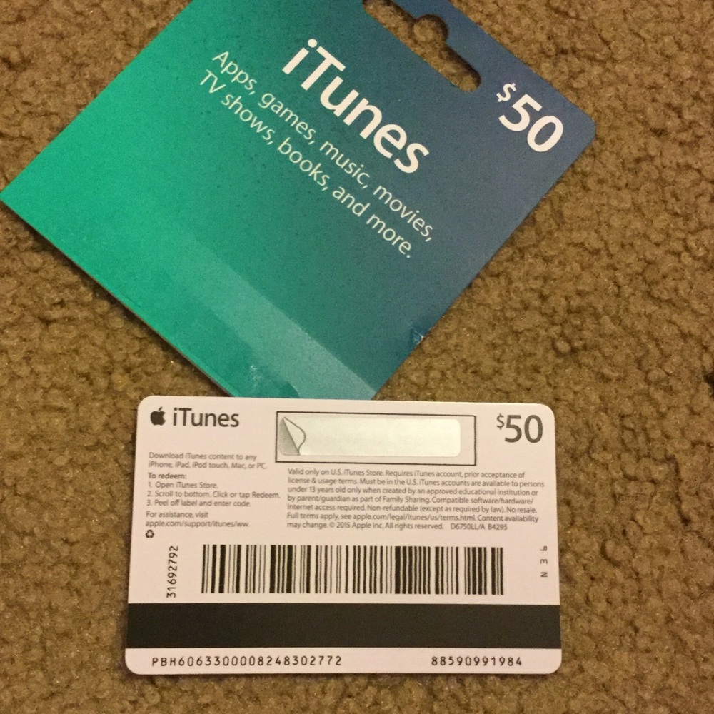 $50 iTunes gift card