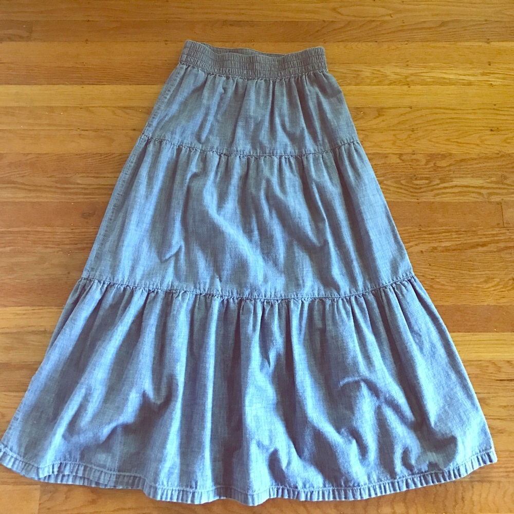 Old Navy Chambray Tiered Maxi Skirt