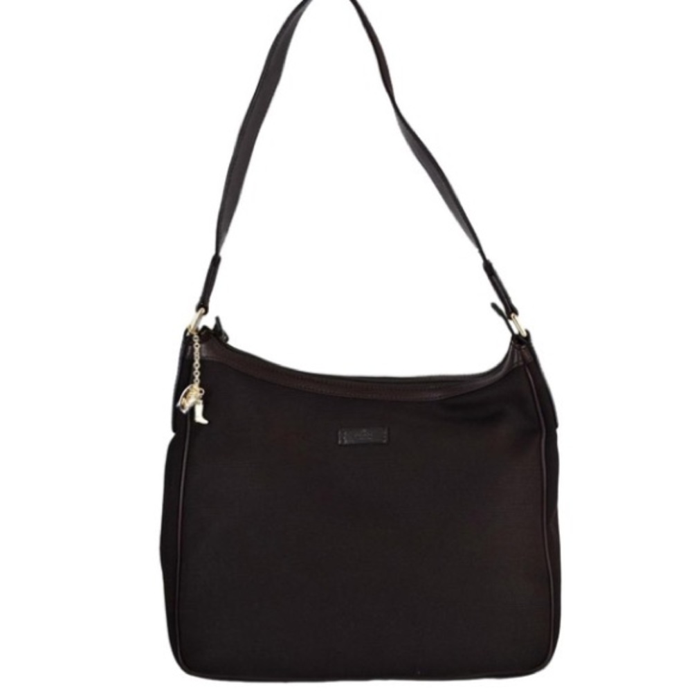 Gucci 264219 Boots Charm Brown Canvas Handbag