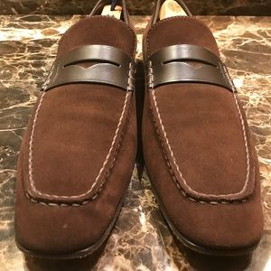 Louis Vuitton brown suede & leather loafers