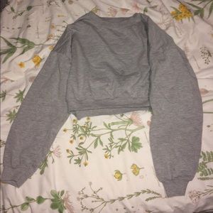 Gray long sleeve crop top