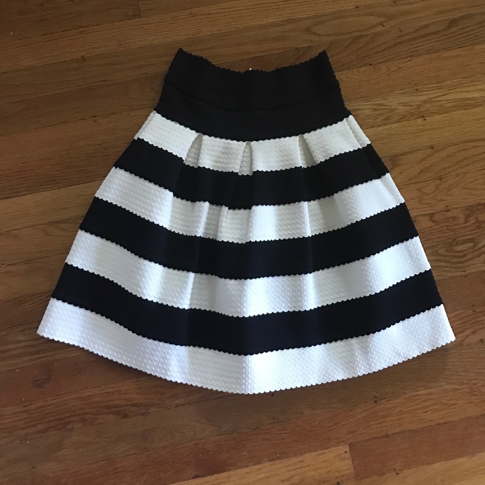 Anthropologie Black and White Stipe Skirt