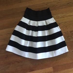 Anthropologie Black and White Stipe Skirt