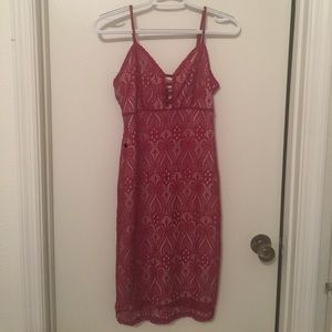 Lace red dress