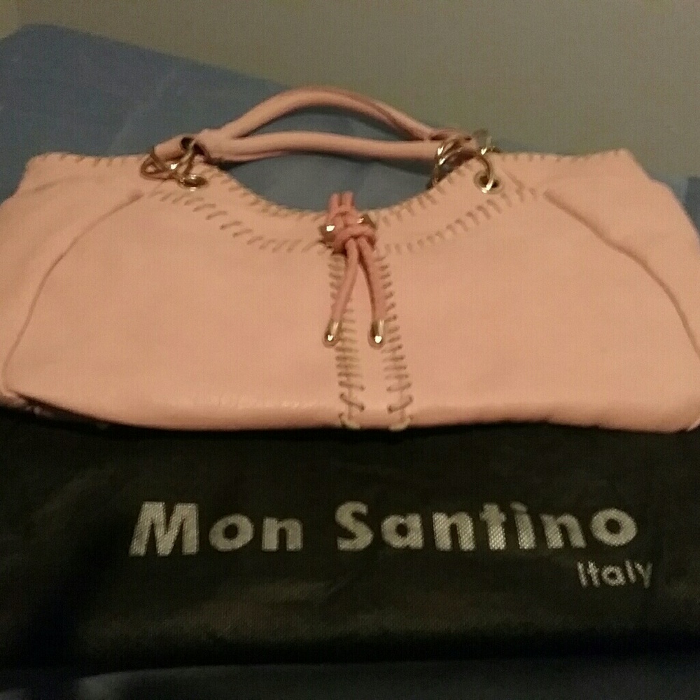 Pale pink leather extra large tote bag