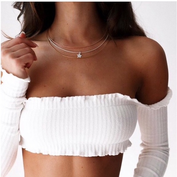 NEW! Crop Top Attached Sleeves - Picture 4 of 6