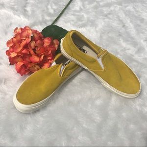 VANS: J. Crew New Suade Slip-Ons Gold M 7.5 W 9
