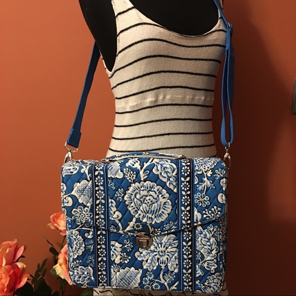 Vera Bradley Handbags - Vera Bradley Blue Lagoon Attaché Messenger Bag