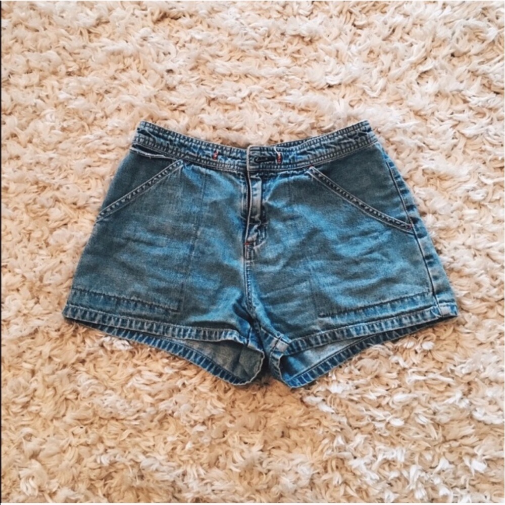 High waisted vintage jean shorts