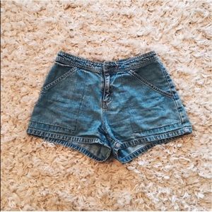 High waisted vintage jean shorts