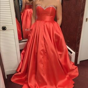 Tangerine Blush prom dress