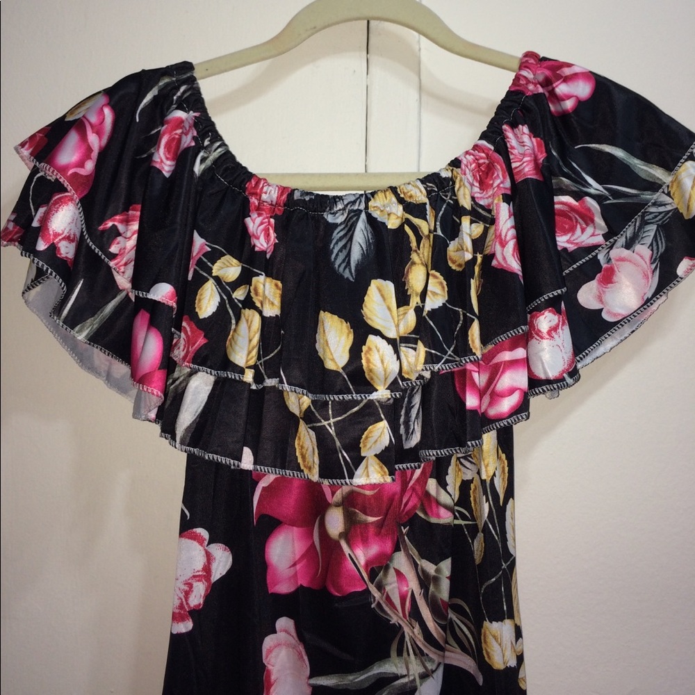 🌹Flounce Layered Neckline Floral Dress🌹 - Picture 6 of 6