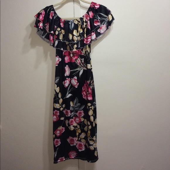 🌹Flounce Layered Neckline Floral Dress🌹 - Picture 5 of 6