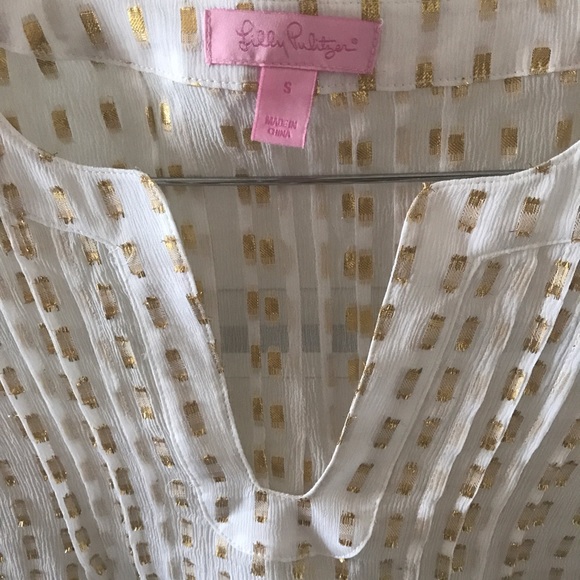 🍨Lilly Pulitzer Gold Colby Top - Picture 4 of 4