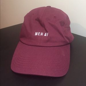 Meh AF Burgundy Baseball Hat