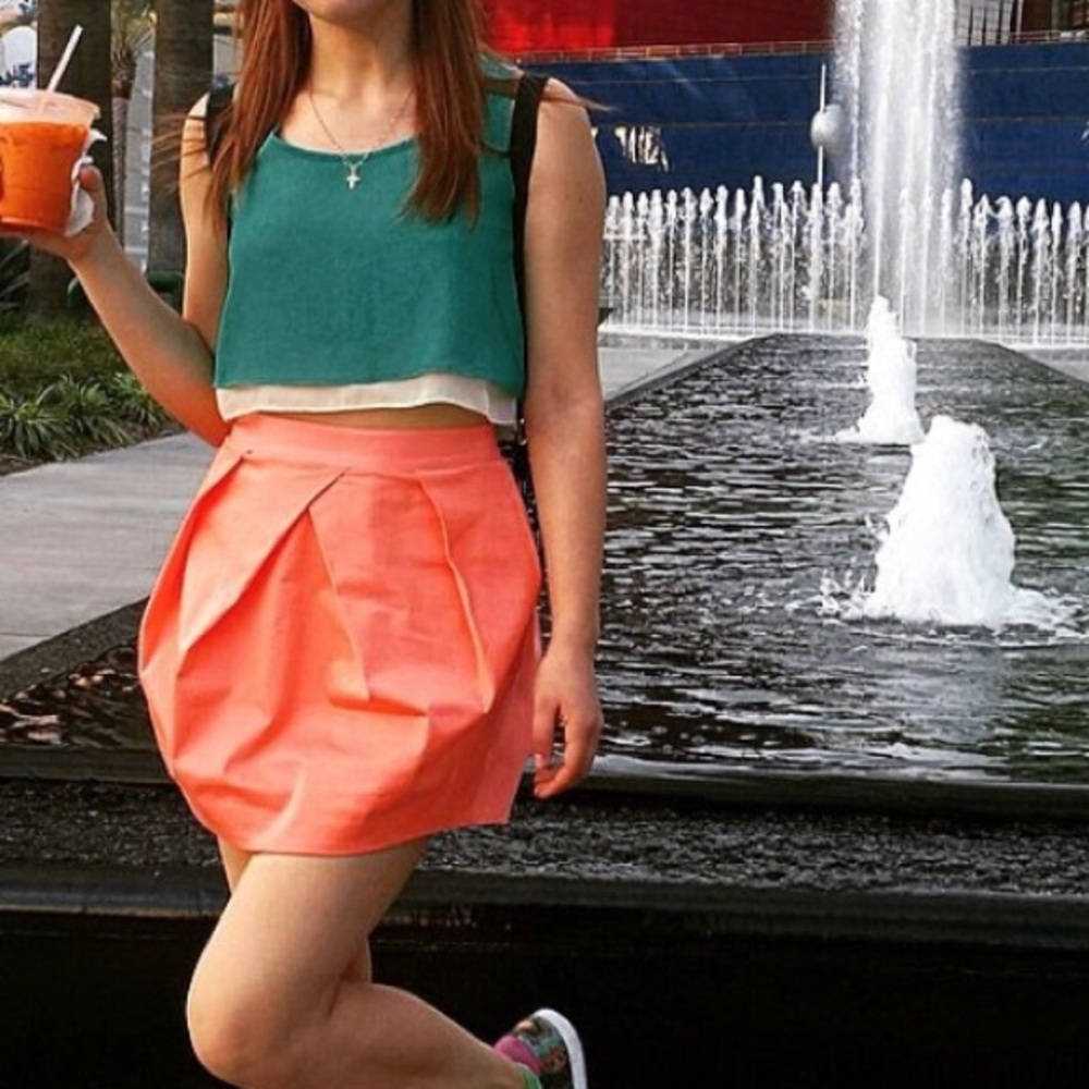 J. Crew coral skirt