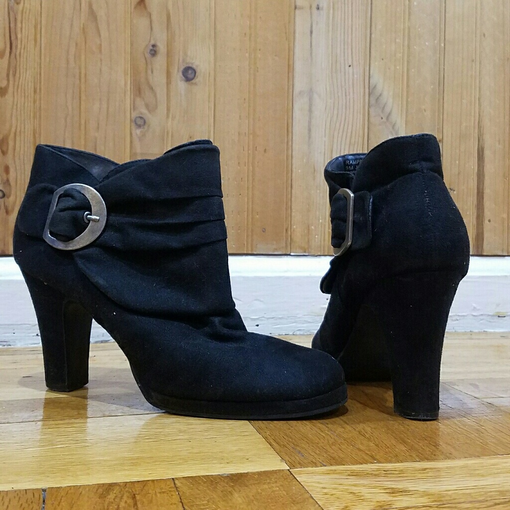 Black Booties with Buckle Detail