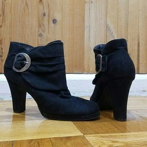 Black Booties with Buckle Detail