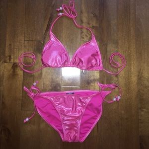 Metallic Hot Pink Bikini