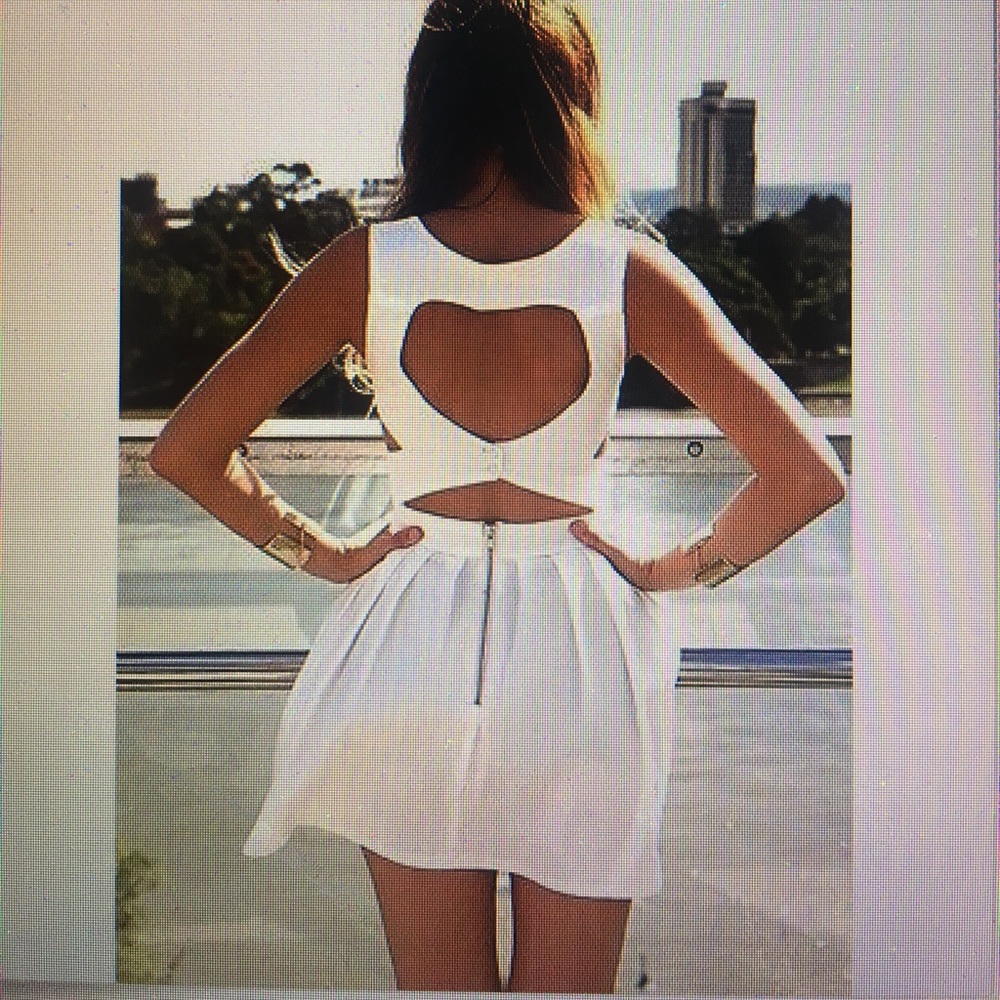 White Dress with Heart Cutout