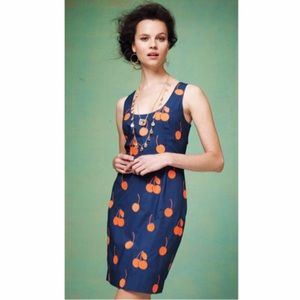 Anthro Leifnotes Embroidered Cherry Dress