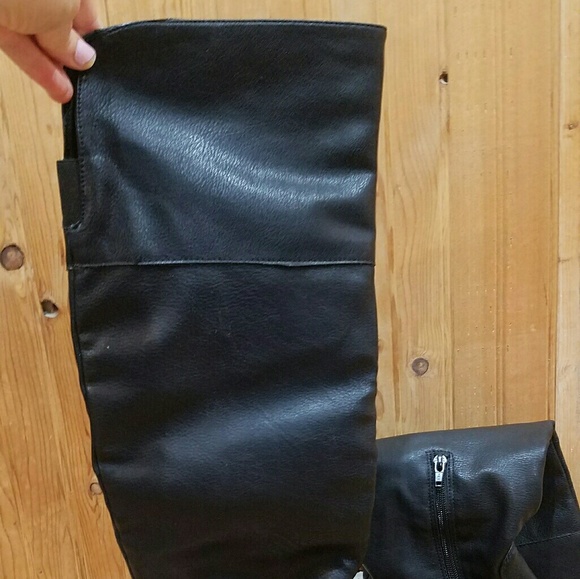 Black Knee Boots - Picture 2 of 2