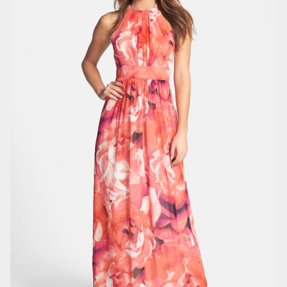 Eliza J floral print full length dress - size 2