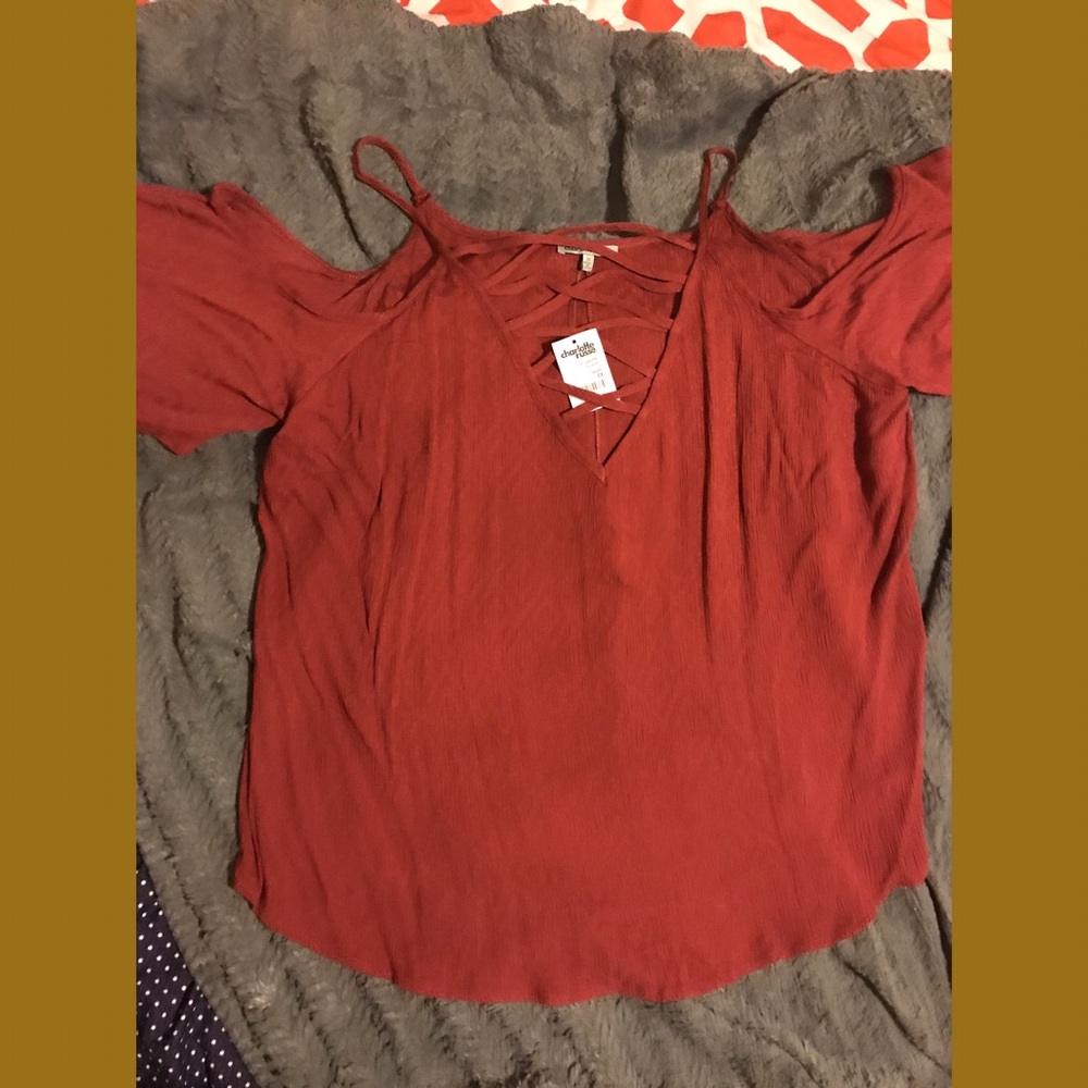 💕Cold Shoulder Gauze Top💕
