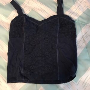 Very cute navy blue crop top.