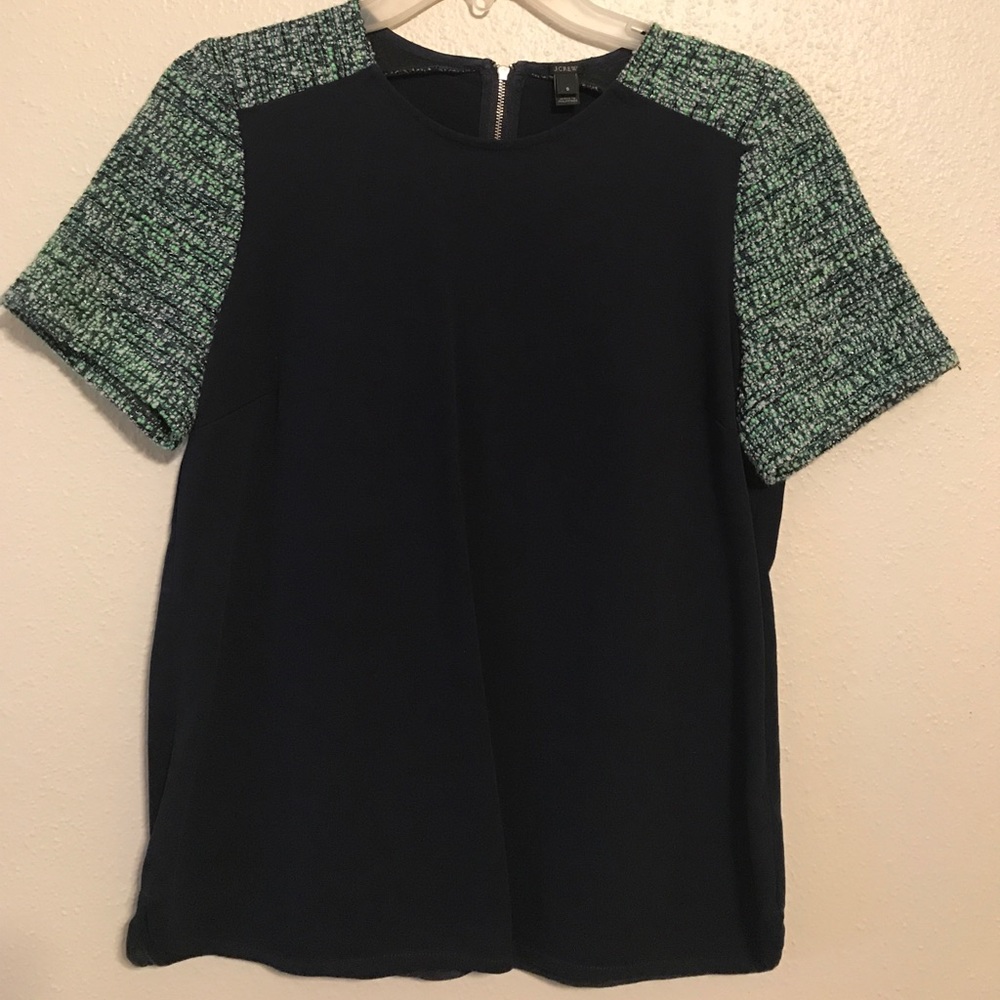 Jcrew tweed sleeve top