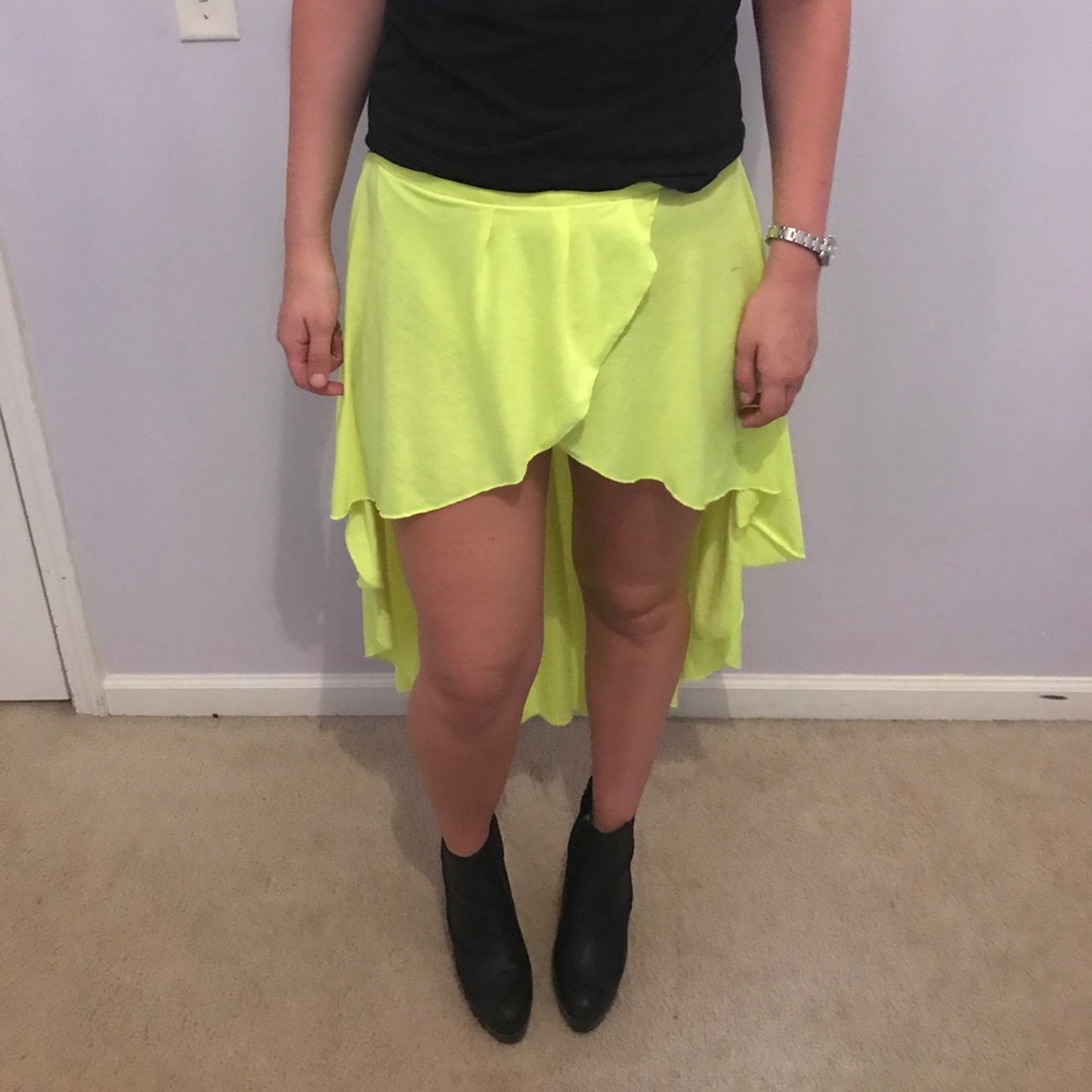 Neon high low skirt