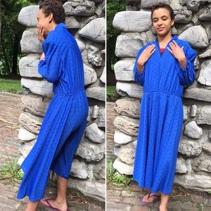 Vintage blue eyelash print dress size 16 Vintage blue eyelash print dress size 16