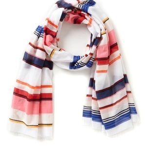 KateSpade♠️Berber stripe cotton/silk oblong scarf
