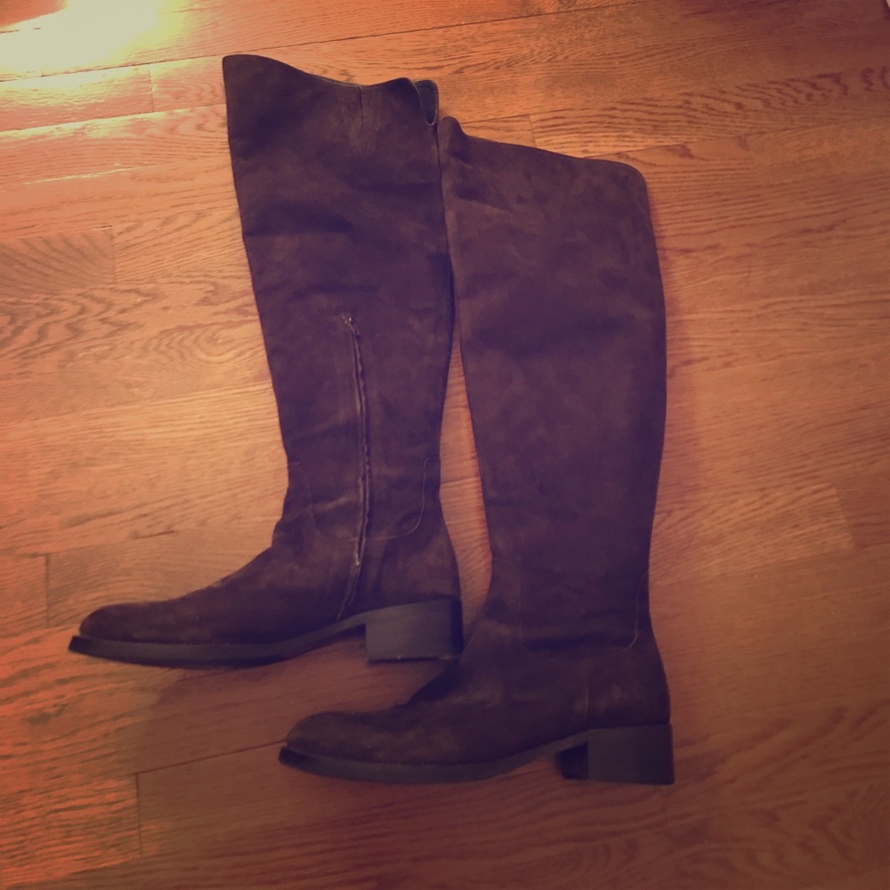 Brown Suede Over the Knee Boots