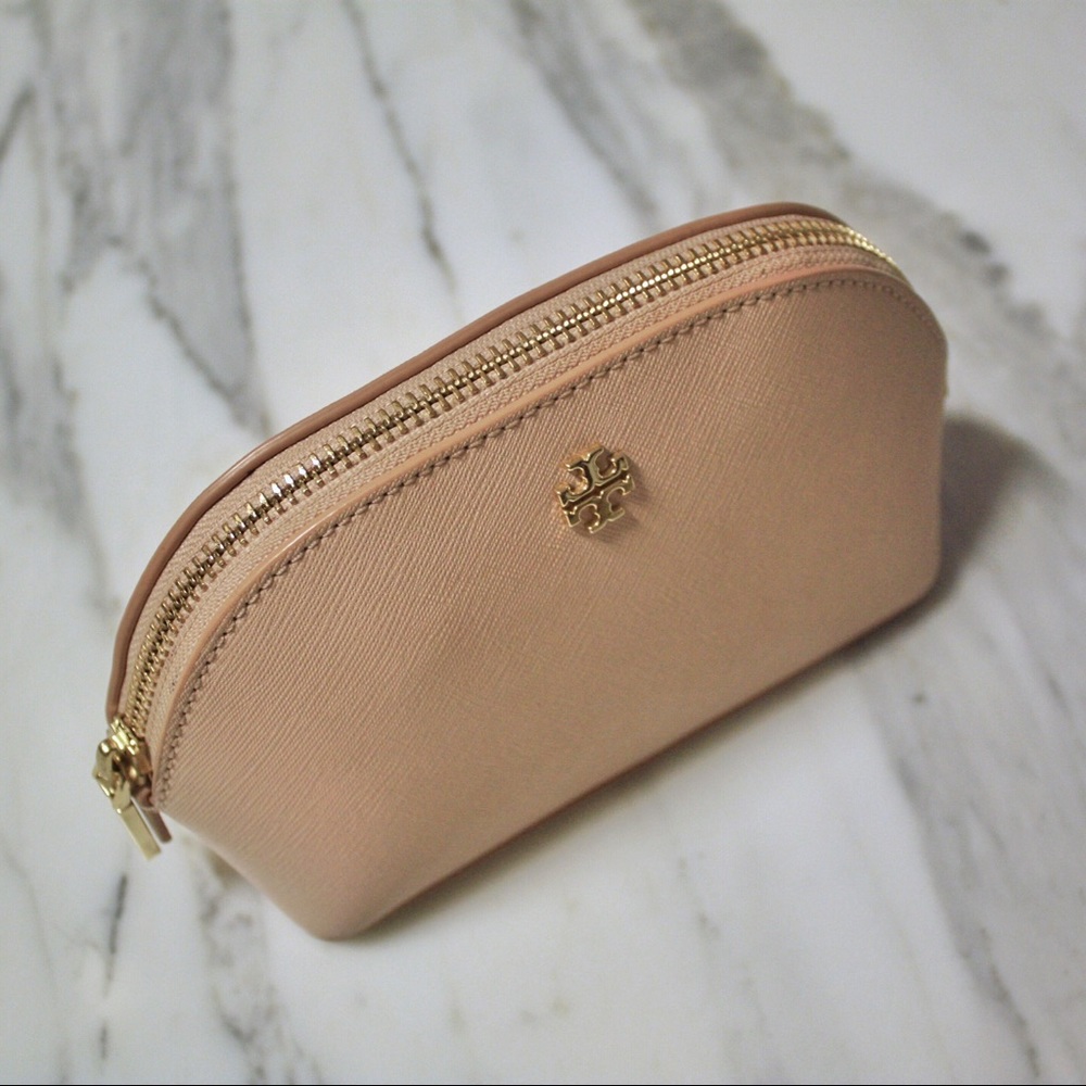 Tory Burch Small Robinson Leather Cosmetics Case