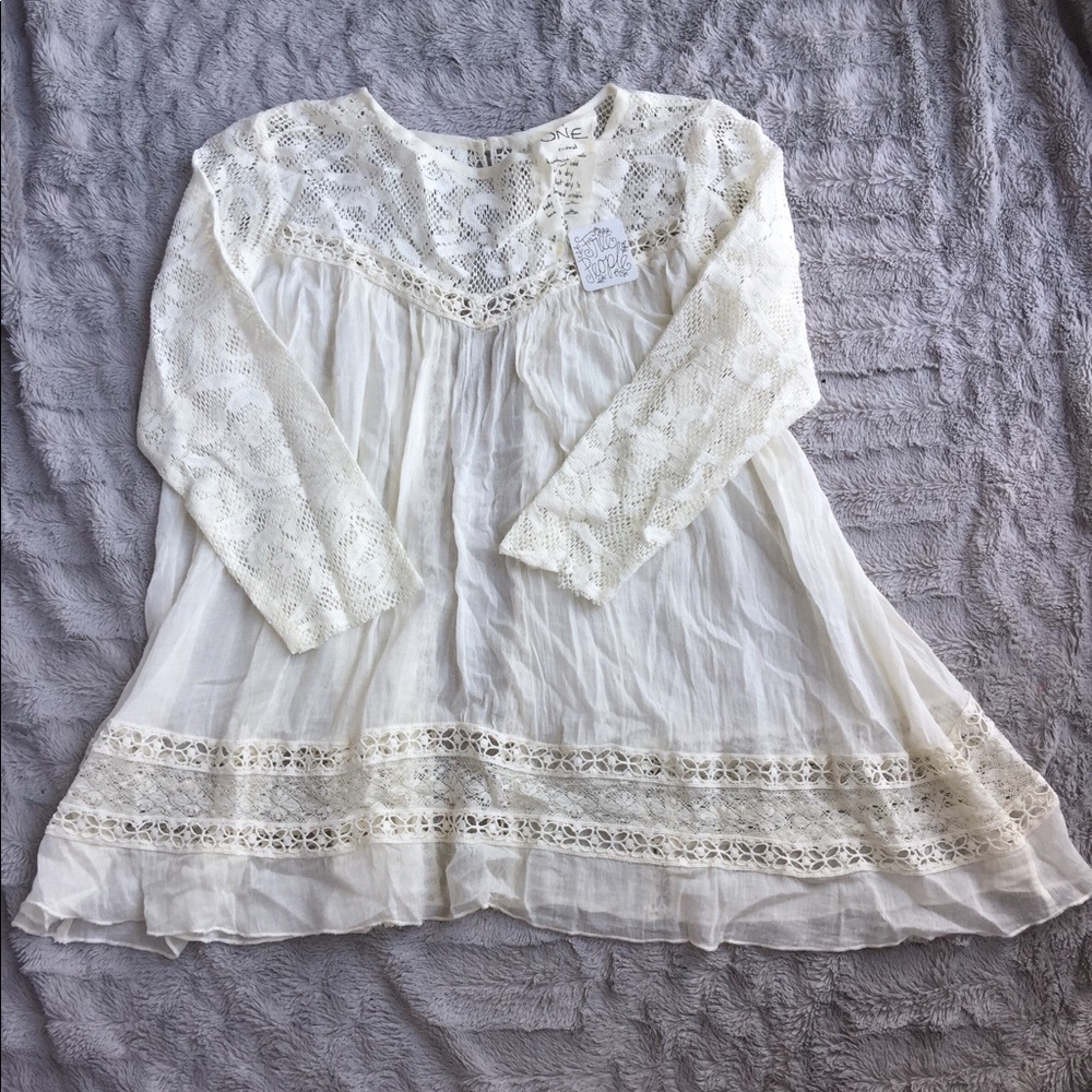 Free People Open Back Lace Tunic