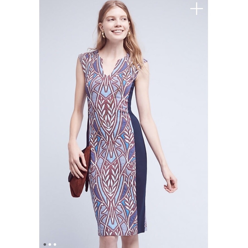 Anthropologie Cleo Jacquard Sheath Dress