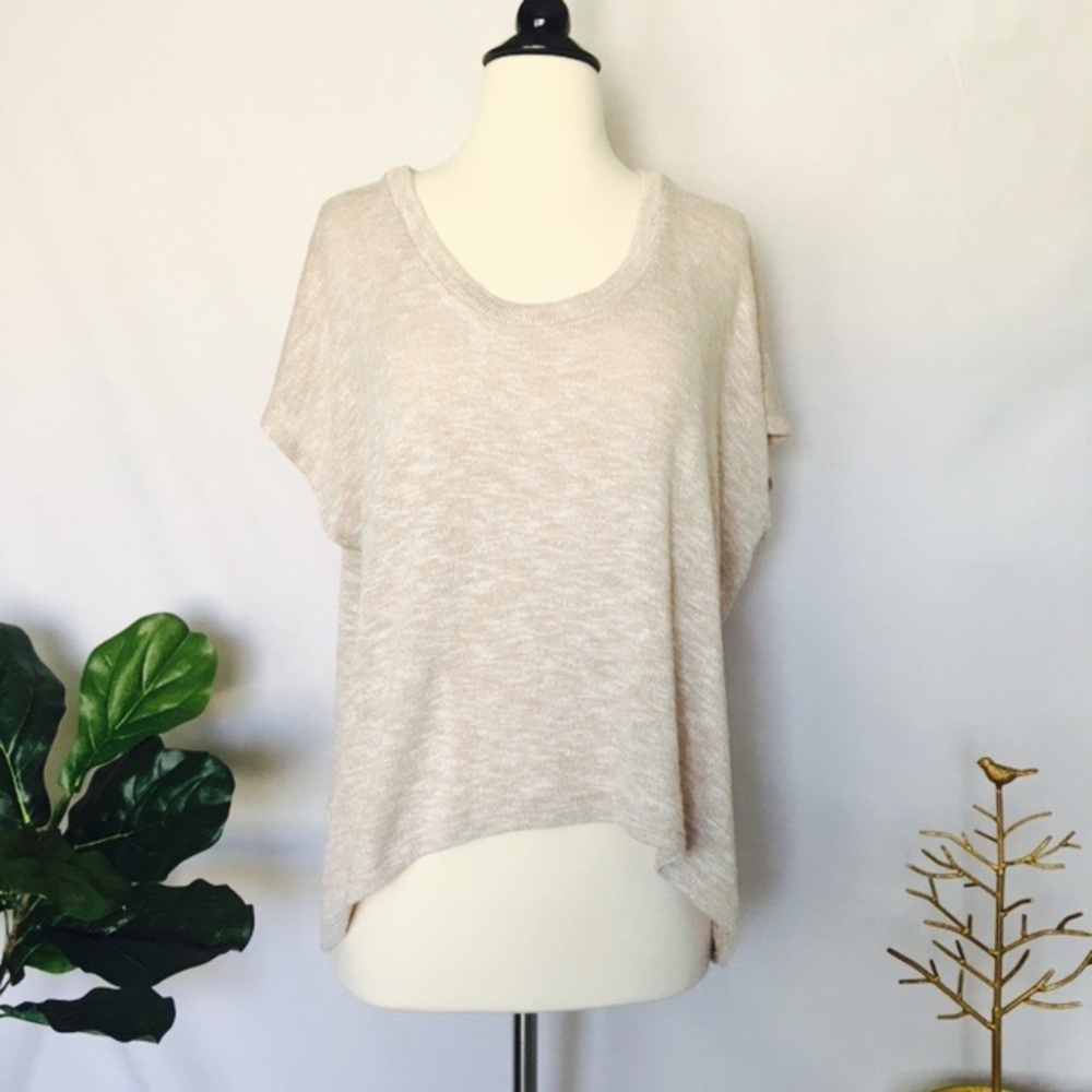 Gibson Nordstrom Oversized Beige Knitted Top Med
