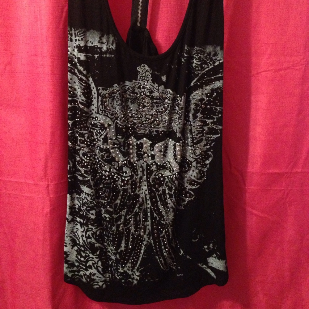 Black rein stone tank top