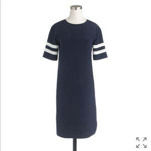 J Crew Silk Striped-Sleeve Dress Sz 8